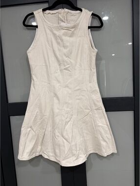 Cream Denim Fit & Flare Mini Dress – Size Medium